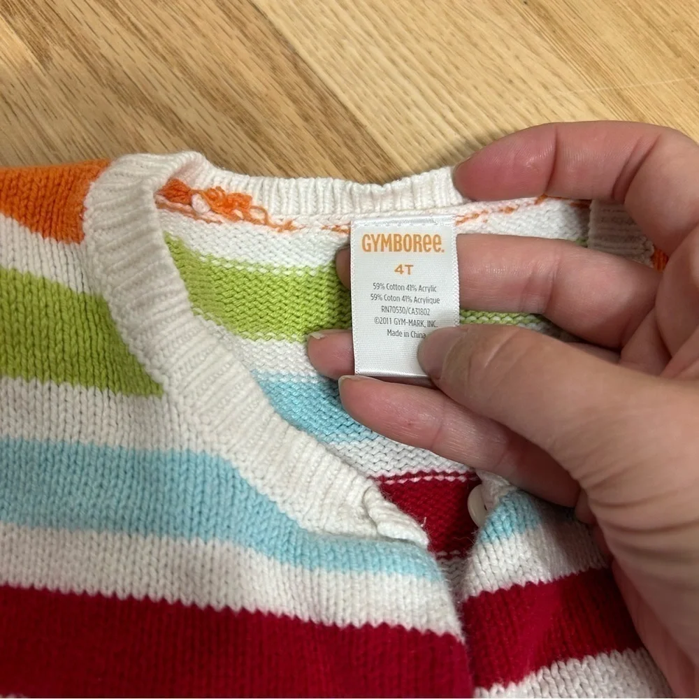 4T Gap Hooded Sweatshirt Gymboree Rainbow Striped Cardigan Bundle Lot